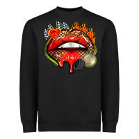 Black race lips Heavyweight Sweatshirt - AdoDesignShop