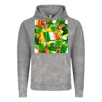 Cloud Rock Ireland flag with St. Patrick's Day  digital paper Vintage Hoodie - BundleAndBundleShop