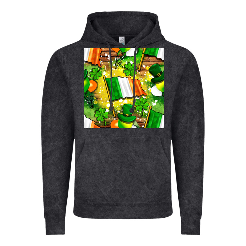 Ireland Flag With St. Patrick's Day  Digital Paper Vintage Hoodie by BundleAndBundleShop | Teevron