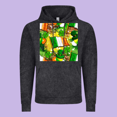 Ireland Flag With St. Patrick's Day  Digital Paper Vintage Hoodie Designed By Bundleandbundleshop