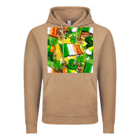 Vintage Coffee Ireland flag with St. Patrick's Day  digital paper Vintage Hoodie - BundleAndBundleShop