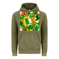 Vintage Olive Ireland flag with St. Patrick's Day  digital paper Vintage Hoodie - BundleAndBundleShop
