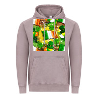 Vintage Zinc Ireland flag with St. Patrick's Day  digital paper Vintage Hoodie - BundleAndBundleShop