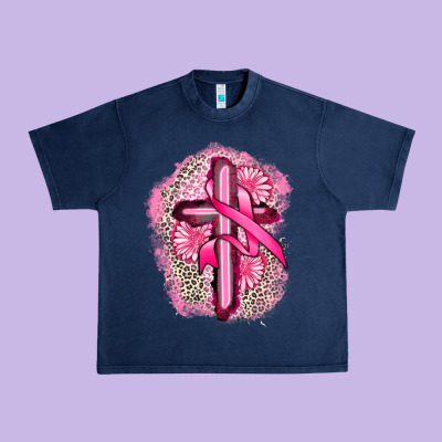 Breast Cancer Cross Urban Heavy Tee Designed By Fadigitalartstudio