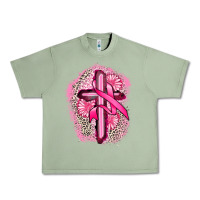 Oil Green breast cancer cross Urban Heavy Tee - FaDigitalArtStudio