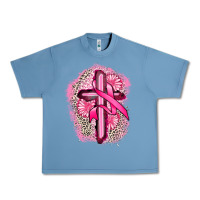 Pebble Blue breast cancer cross Urban Heavy Tee - FaDigitalArtStudio