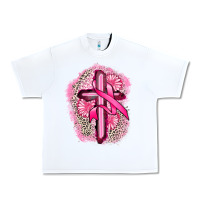 White breast cancer cross Urban Heavy Tee - FaDigitalArtStudio
