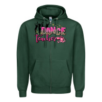 Sports Green dance teacher Zipper Hoodie - AdoDesignShop
