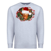 Heather Grey christmas heifer Premium Sweatshirt - AdoDesignShop
