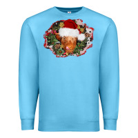Ocean Blue christmas heifer Premium Sweatshirt - AdoDesignShop