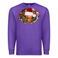 Purple christmas heifer Premium Sweatshirt - AdoDesignShop