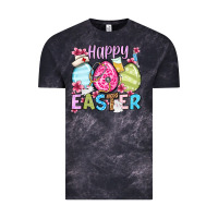 Cloud Black Happy Easter eggs Vintage Tee - OliviaCreatesArt