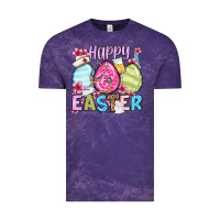 Cloud Purple Happy Easter eggs Vintage Tee - OliviaCreatesArt