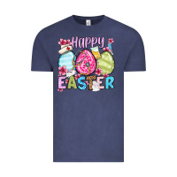 Vintage Denim Happy Easter eggs Vintage Tee - OliviaCreatesArt
