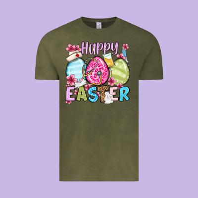 Happy Easter Eggs Vintage Tee Designed By Oliviacreatesart