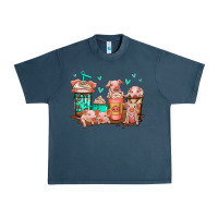 Midnight Navy cute pigs coffee Urban Heavy Tee - Jasminsmagicworld
