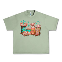 Oil Green cute pigs coffee Urban Heavy Tee - Jasminsmagicworld