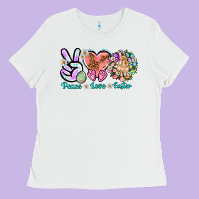 Peace Love Easter Day Ladies Tee Designed By Howdyjamesfarm