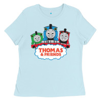 Baby Blue Thomas And Friend Ladies Tee - DesigneFamous