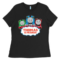 Black Thomas And Friend Ladies Tee - DesigneFamous