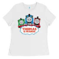White Thomas And Friend Ladies Tee - DesigneFamous