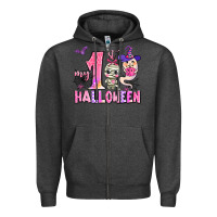 Charcoal Heather my first pink halloween Zipper Hoodie - AdoDesignShop