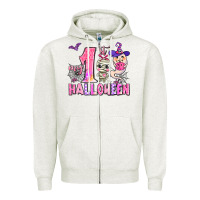 Oatmeal Heather my first pink halloween Zipper Hoodie - AdoDesignShop
