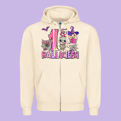 My First Pink Halloween Zipper Hoodie Designed By Adodesignshop