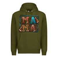 Army Green American Football Mama Mother's Day Premium Hoodie - LillyAllenDesigns