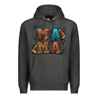 Charcoal Heather American Football Mama Mother's Day Premium Hoodie - LillyAllenDesigns