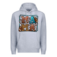 Heather Grey American Football Mama Mother's Day Premium Hoodie - LillyAllenDesigns