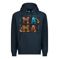 Navy American Football Mama Mother's Day Premium Hoodie - LillyAllenDesigns