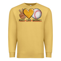 Antique Gold peace love baseball Premium Sweatshirt - AdoDesignShop