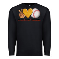 Black peace love baseball Premium Sweatshirt - AdoDesignShop