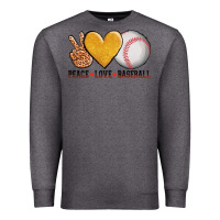 Charcoal Heather peace love baseball Premium Sweatshirt - AdoDesignShop