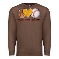 Chestnut peace love baseball Premium Sweatshirt - AdoDesignShop