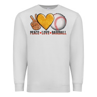 Dove Grey peace love baseball Premium Sweatshirt - AdoDesignShop