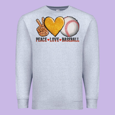 Peace Love Baseball Premium Sweatshirt Designed By Adodesignshop