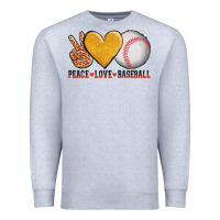 Heather Grey peace love baseball Premium Sweatshirt - AdoDesignShop