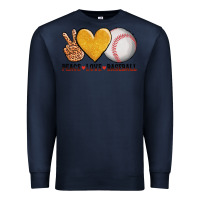 Navy peace love baseball Premium Sweatshirt - AdoDesignShop