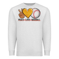 Oatmeal Heather peace love baseball Premium Sweatshirt - AdoDesignShop