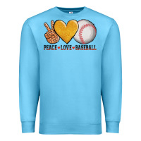 Ocean Blue peace love baseball Premium Sweatshirt - AdoDesignShop