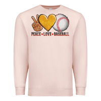 Pale Pink peace love baseball Premium Sweatshirt - AdoDesignShop