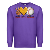 Purple peace love baseball Premium Sweatshirt - AdoDesignShop