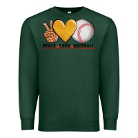 Sports Green peace love baseball Premium Sweatshirt - AdoDesignShop