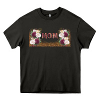 Asphalt mom burgundy flowers with leopard Heavy Core Tee - TumblerDesignByShophia