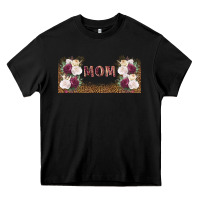 Black mom burgundy flowers with leopard Heavy Core Tee - TumblerDesignByShophia