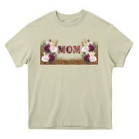 Mossy mom burgundy flowers with leopard Heavy Core Tee - TumblerDesignByShophia