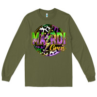 Army Green mardi gras lightning Long Sleeve Tee - FaDigitalArtStudio