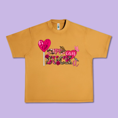 Cupid Can Suck It Valentine's Day Urban Heavy Tee Designed By Fadigitalartstudio